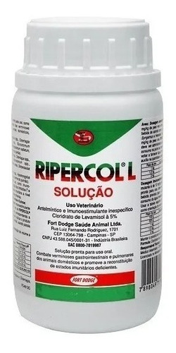Ripercol L Solução Oral Verminose Vermes Ovinos - 250 Ml