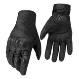 Cuero Transpirable Largo Y Cálido Guantes Para Motociclismo