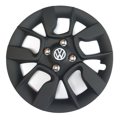 Juego 4 Tazas Rueda Negra Vw Gol Trend Polo Voyage Rodado 14