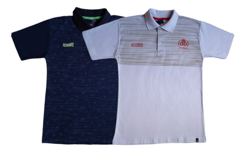 Kit Com 2 Camisa Polo Infantil Juvenil Masculina