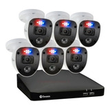 Swann Sistem Seguridad De 6 Cam Con Luz, Hd, Alexa Vn Color