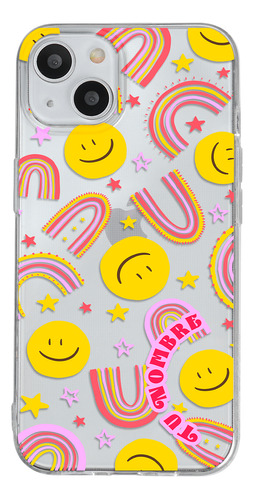 Funda Para iPhone Para Mujer Caritas Felices Con Nombre