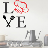 Calcomania Sticker Vinil Para Pared Cocina Love Cheff 