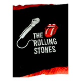 Acolchado Rolling Stones Queen 2 Plazas Calidad Unica Color Negro Diseño De La Tela Rolling Stones Microfono