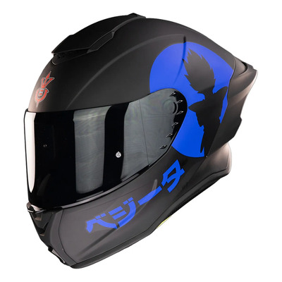 Casco Kov Buster Vegeta Dragon Ball Z Negro\u002F Azul Para Moto Negro Dragon Ball Z Mate M | Meses sin interés