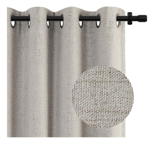 100 Blackout Curtains Linen Textured Blackout Curtains ...