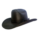Sombrero Texana Piel Genuina Caballero Craquelado Negro 15