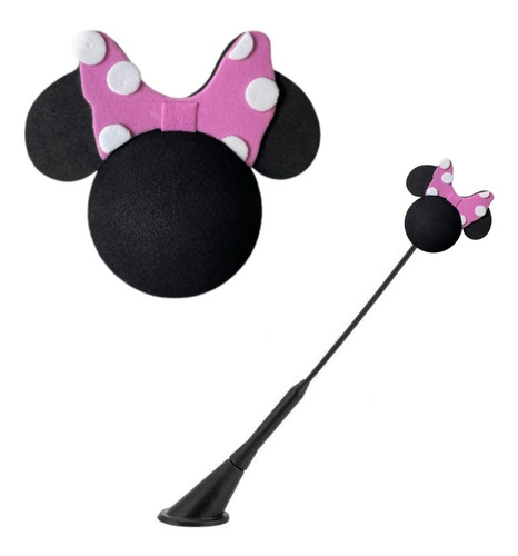 Enfeite De Antena Para Carros Minnie Laço Rosa Disney Em Eva