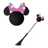 Enfeite De Antena Para Carros Minnie Laço Rosa Disney Em Eva