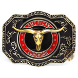 Fivela Cowboy Texas Longhorn Black Luxo Rodeo