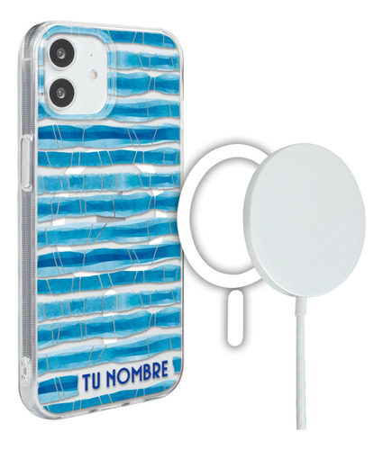 Funda Para iPhone Magsafe Mujer Acuarela Con Tu Nombre