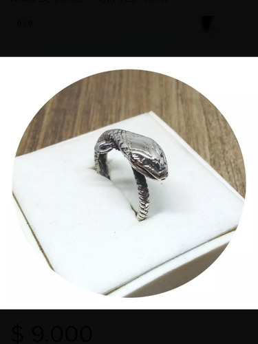 Anillo De Plata 925 Serpiente 