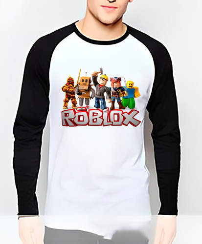 Polera Roblox Niños Manga Larga Raglan Estampada Dtf Cod 001