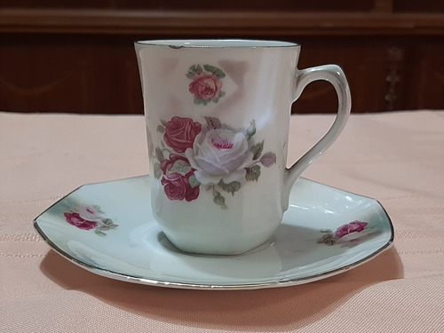 Taza Con Plato Para Café En Porcelana Europea Viejo Viena 