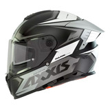 Casco Moto Axxis Hawk Evo Ixil A2 Titanio Mate Doble Visor