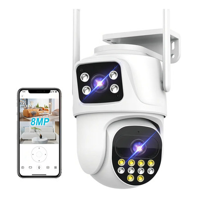 Starcat® Icsee Security Camera 8mp Dual Screen Alarms Color Blanco | Envío gratis