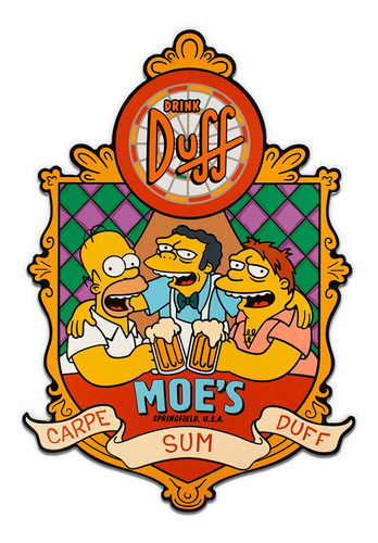 Placa Decorativa Cerveja Simpson Duff Recorte 44x28 Cm