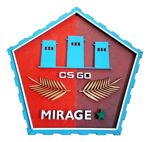 Placa Decorativa Relevo Mirage Cs:go Counter Strike 44cm