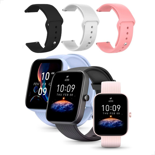 Relógio Smartwatch Amazfit Bip 3 1,69  + Pulseira Silicone