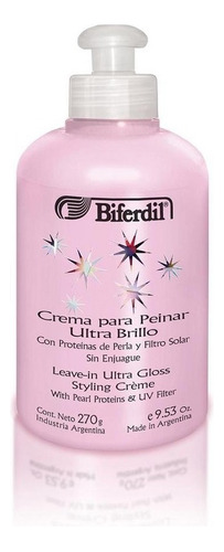 Crema Para Peinar Biferdil Ultra Brillo Proteína Perla 270g