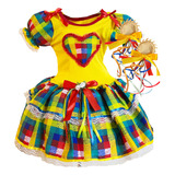 Vestido Festa Junina São João Infantil Quadrilha Laços Luxo