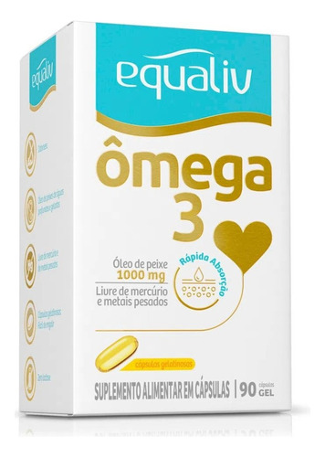 Ômega 3 1000mg Livre De Metais Pesados 90 Cáps Equaliv Meli