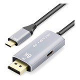 Cable Usb C A Displayport 1.4 8k 2m Con Convertidor 8k @60hz