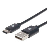 Cable Usb C A Usb A Manhattan Alta Velocidad 2 Metros 354929 Color Negro