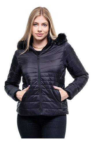 Jaqueta Bobojaco Feminina Microfibra Bolha Puffer Capuz 