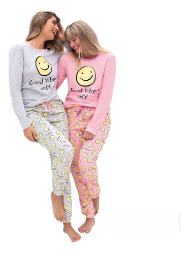 Pijama De Mujer Invierno Lencatex - Smile