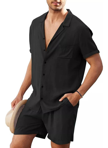 Playera Casual De Playa Maciza Con Cuello Alto Para Hombre