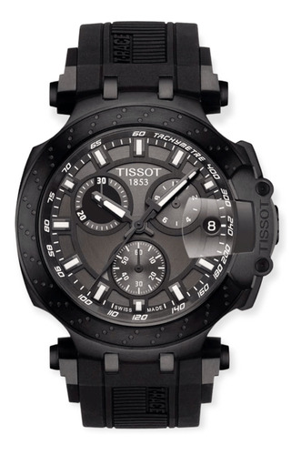 Reloj Tissot T-race Chronograph Hombre De Silicona Negro T11