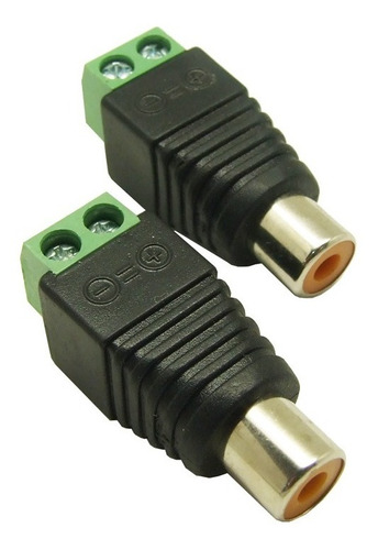 Kit Com 10 Conector Plug Rca Femea Com Borne Para Cftv