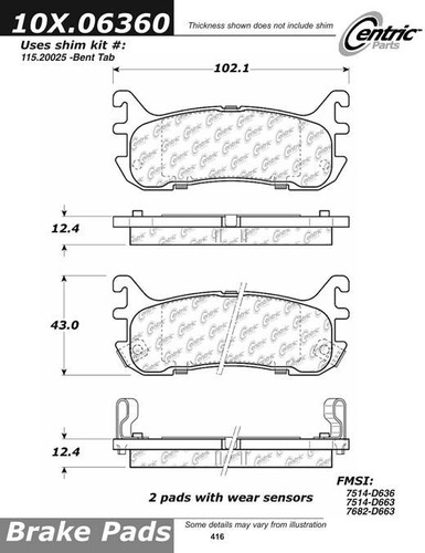 Pastillas Freno Traseras Mazda Miata Mx5 Allegro Laser 93-05 Foto 2