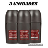 Kit C 3: Rollon Antitranspirante Natura Homem Sagaz 75ml