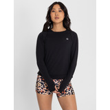 Polera Manga Larga Tech Long Sleeve Negro Mujer