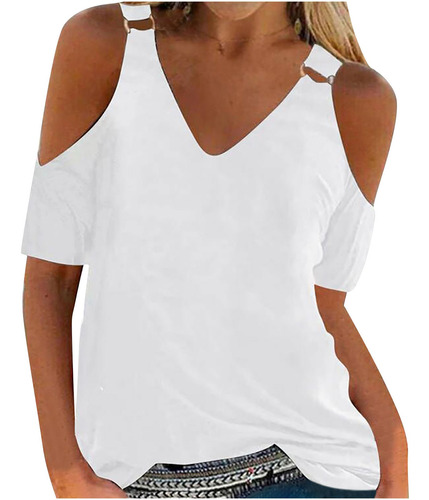 3h Camiseta De Verano Para Mujer Blusa Con Hombros Descubier