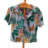 Camisa Hawaiana Tigre Nene Algodón 4/5 Años 