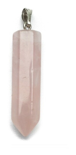 Cuarzo Rosa Natural Péndulo Pilar Dije Unisex 32mmx10mm