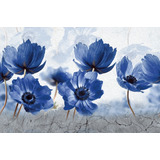 Violetas Azules Y Gris Minimalista Canvas Cuadro Bastidor