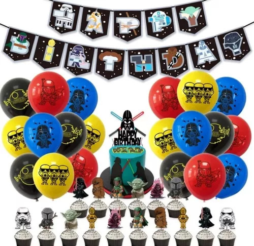 Set De Decoración De Cumpleaños Star Wars (envio Gratis)