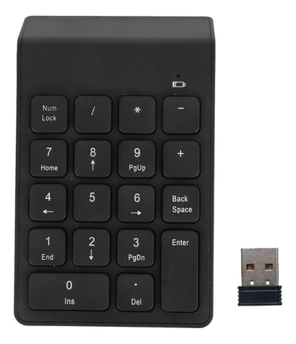 Teclado Numérico Inalámbrico Receptor Usb Negro 18 Teclas