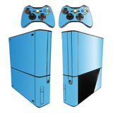 Skin Xbox 360 Super Slim Sticker Brilho Cor Azul Sky