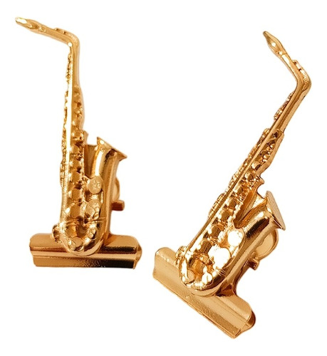 Par De Prendedores Para Hinário E Partitura Modelo Saxofone