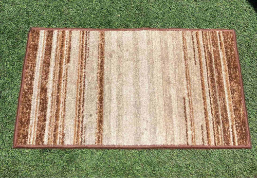 Alfombras Beige/café Con Estampado Rayas Para Interior 50x90