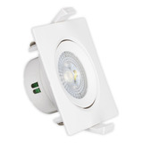 Kit 5 Spot Quadrado 5w Led Direcionável De Embutir Cor Branco Bivolt 100-240v