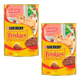 Kit 2 Friskies Sachês Para Gatos Filhotes Sabor Carne 85g