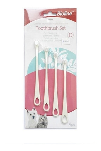 Bioline Set Cepillos Dentales Gato O Perro Pequeño 