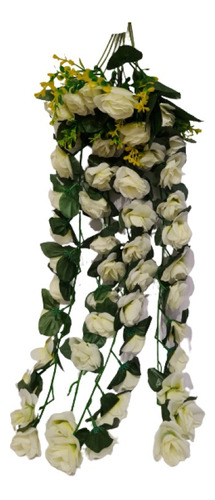 Planta Colgante Rosas Artificial 4 Tiras De 50 Cm Pack X 10