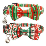 Casidoxi Paquete De 2 Collares De Navidad Para Gatos Con Cam